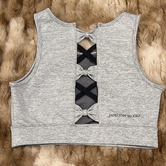 JADELYNN BROOKE WOMEN’S GRAY SPORT BRA /S - Picture 2 of 4